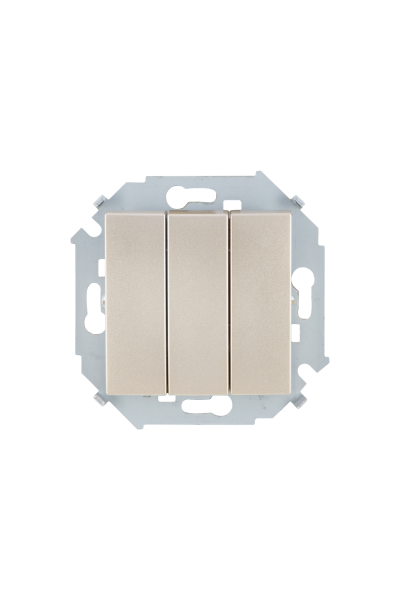 Купить Simon 15 Шампань Выключатель 3-клавишный, 10А, 250В, винт.зажим 1591391-034