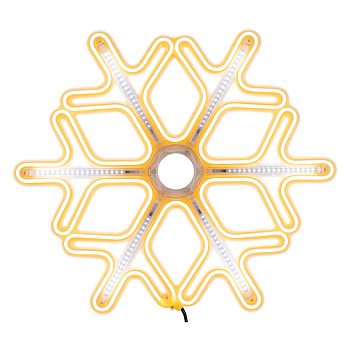 NEON-NIGHT Фигура «Снежинка» из гибкого неона с эффектом тающих сосулек, 60х60 см, цвет свечения теплый белый/белый 501-226