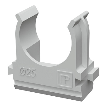 Промрукав Крепеж-клипса для труб АБС-пластик д25   (10шт/500шт уп/кор) PR.02625м