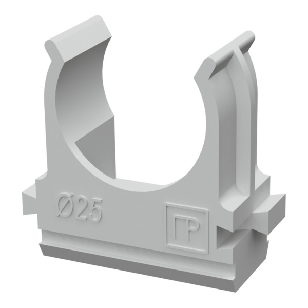 Промрукав Крепеж-клипса для труб АБС-пластик д25   (10шт/500шт уп/кор) PR.02625м