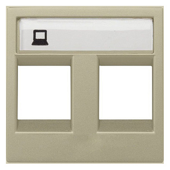 ABB NIE Zenit Шампань Накладка 2-я тел/комп розетки(для суп2017.2,2017.3,2018,2018.5,2018.6,2018.8 2CLA221820N1901