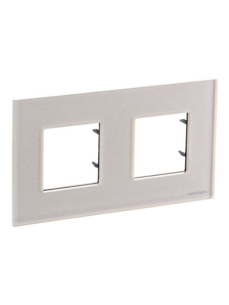 Купить ABB NIE Zenit Стекло Жемчужное Рамка 2-я 2+2 мод 2CLA227200N3501