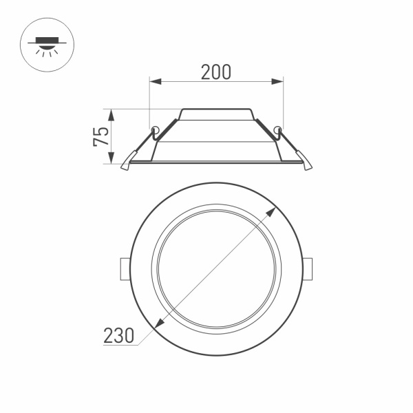 Купить Arlight Светильник IM-CYCLONE-R230-30W Warm3000 (WH, 90 deg)  IP40 Металл, 3 года) 022524(2)