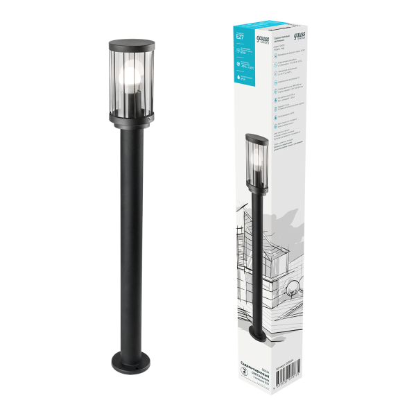 Купить Gauss Светильник садово-парковый Vega столб 10.5*80cm, 170-240V / 50Hz, 1xE27, Max.60W, IP: 54, GD024