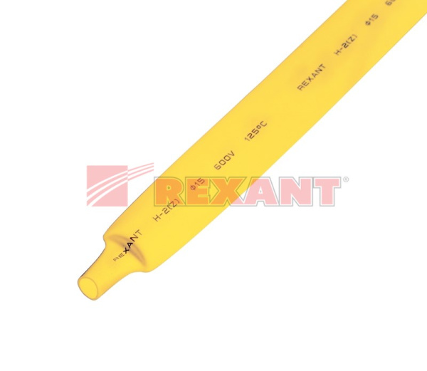 Купить 15.0 / 7.5 мм 1м термоусадка желтая Rexant 21-5002