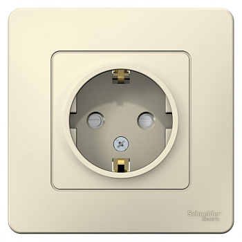 Systeme Electric Blanca внутр Молочная Розетка с/з со шторками, 16А, 250В