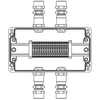 DKC TBE-P-04-(16xCBC.4)-2xKA2MHK(A)-1xKA2MHK(C)1Ex e IIC Т5 Gb / Ex tb IIIC T95°C Db IP66/ КЗ