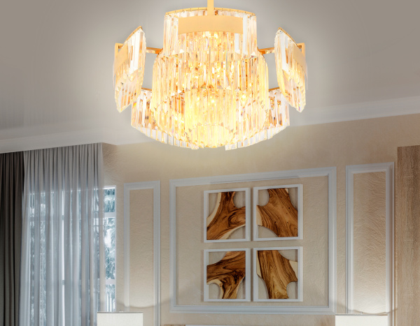 Ambrella Потолочная люстра TR5093/10 GD/CL золото/прозрачный E14/10 max 40W D680*320 Купить Ambrella Потолочная люстра TR5093/10 GD/CL золото/прозрачный E14/10 max 40W D680*320