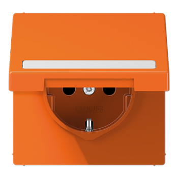 JUNG SCHUKO розетка с полем для надписи и крышкой, оранжевый LS1520BFNAKLO