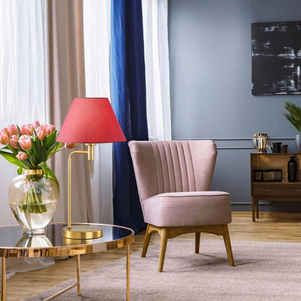 Купить Lumion 4514/1T NEOCLASSI LN21 121 античная латунь, красный Настольная лампа E27 60W 220V VANESSA