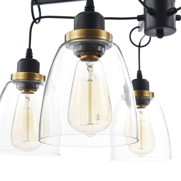 Купить Freya Loft Louise Черный Люстра E27 60W FR4167-PL-05-BL