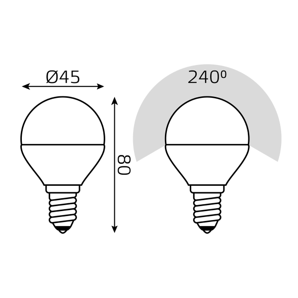 Купить Gauss Лампа LED Шар-dim E14 7W 560lm 3000К диммируемая 105101107-D