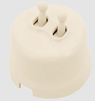 BIRONI Лизетта Пластик Песочное золото Выключатель 2-кл (тумблерный) B1-232-24