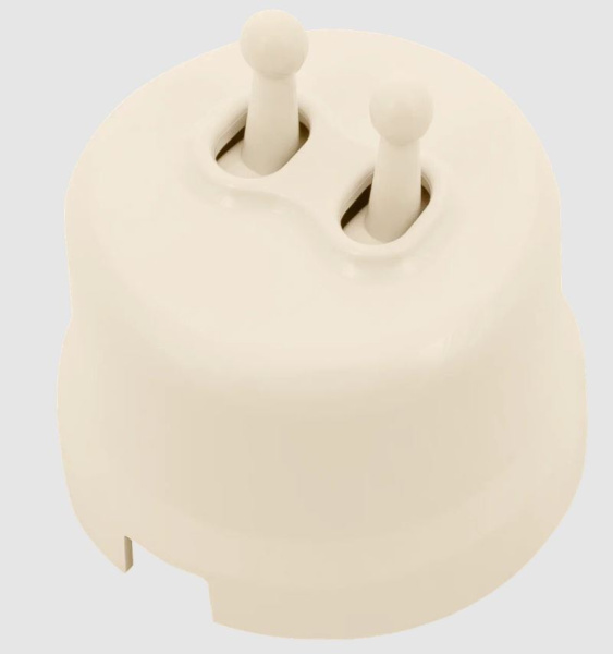 BIRONI Лизетта Пластик Песочное золото Выключатель 2-кл (тумблерный) B1-232-24