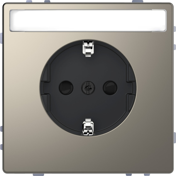 SE Merten D-Life Никель Розетка 16А с/з и полем для надписи MTN2302-6050