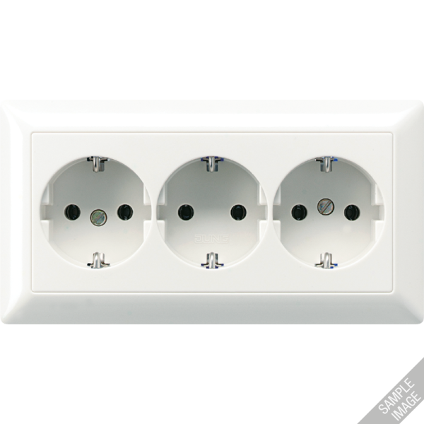 JUNG Штепсельная розетка SCHUKO 16A 250V~ тройная, полная плата слоновая кость AS523