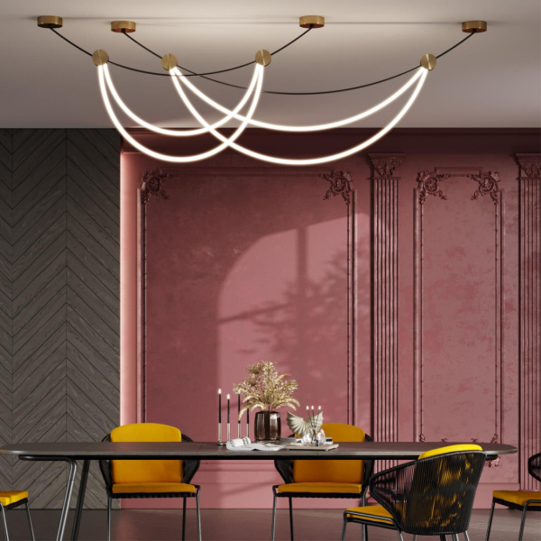 Купить Odeon Light 4378/65L HIGHTECH ODL23 221 черный/античная бронза/акрил/металл Подвесной светильник IP20 LED 65W 3250Лм 3000K GABI