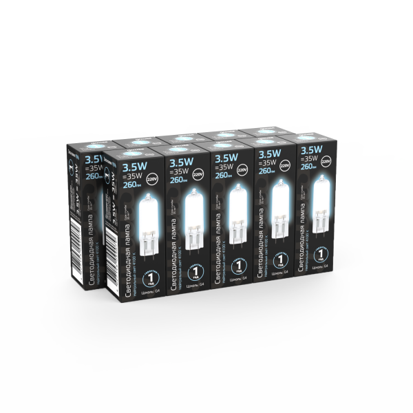 Купить Gauss Лампа G4 AC220-240V 3.5W 260lm 4100K стекло LED 107807203