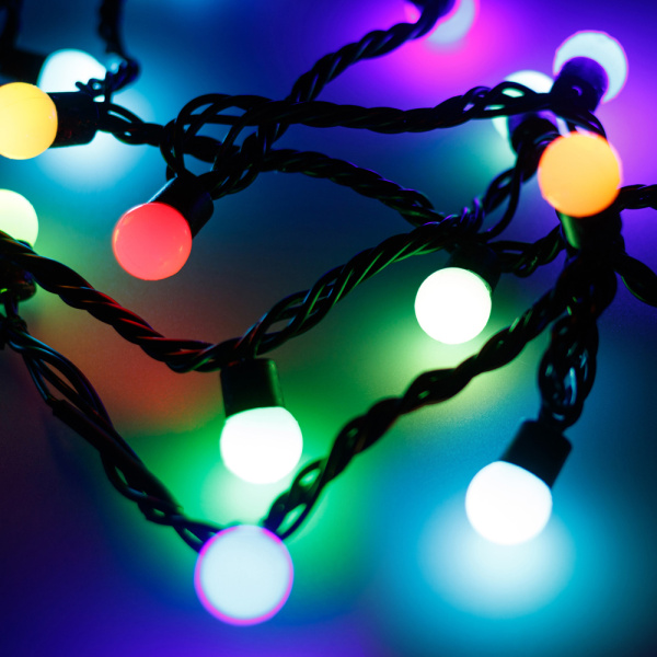 Купить Arlight Светодиодная гирлянда ARD-BALL-PRO-D17.5-10000-BLACK-100LED RGB (230V, 7W) (Ardecoled, IP65) 025586