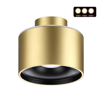 Novotech 358972 OVER NT22 бронза св. Светильник накладной с переключ. цв. температуры IP20 LED 3000К\4000К\6000К 12W вниз + 3W вверх 110-265V GIRO