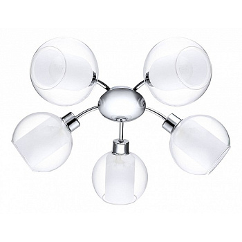 Eglo 32364 Светильник потолочный BOLSANO, 5x60W(E27), хром/прозрачный/белый