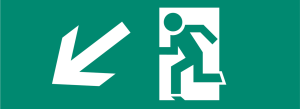 ФАZA Наклейка S3 для ДСА-503 328*119 "Направление к эвакуационному выходу налево вниз" .5035157