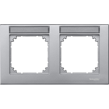SE Merten SM Алюминий Рамка 2-ая с полем для надписи (MTN472260)