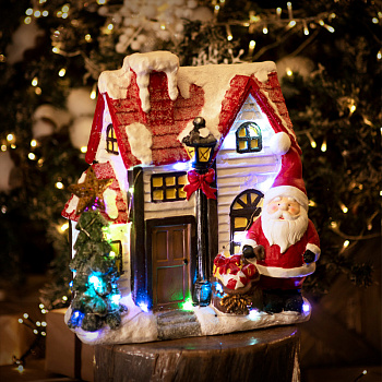 NEON-NIGHT Керамическая фигурка «Рождественский дом» 37.5х20х42.5 см 505-010