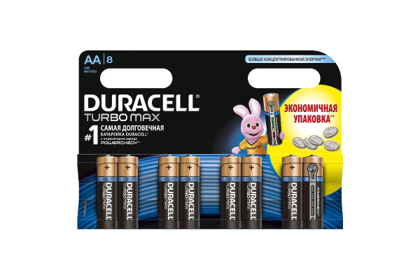 Duracell Батарейка типа AA/LR6/MN 1500 ("пальчиковая)" LR6-8BL TURBO (8/96/18240) модель (81528434) C0038941