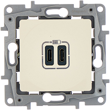 Legrand ETIKA Слоновая кость Зарядка USB C-C 672335