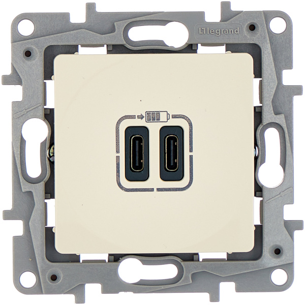 Legrand ETIKA Слоновая кость Зарядка USB C-C 672335
