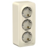 Systeme Electric Blanca наруж Молочная Розетка 3-ая с/з со шторками 16А, 250В, изолир. пластина