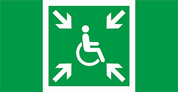 СТ ПЭУ 019 МГН/Безопасная зона (260х130) PC-M /комплект, 2шт./ MIZAR STANDARD пиктограмма