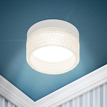 ЭРА Встраиваемый светильник под лампу GX53 ЭРА DK97 WH/TR белый прозрачный