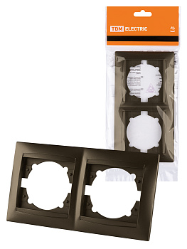 TDM Рамка 2-х постовая горизонтальная бронза "Лама" SQ1815-0730