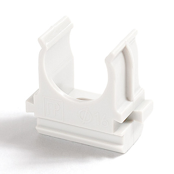 Промрукав Крепёж-клипса для труб Полистирол белая д16 (100шт/2000шт уп/кор) PR.02716б