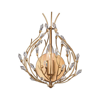 Favourite Batun Светильник настенный золотисто-коричневый металл, прозрачный хрусталь высшего качества 1*E14*40W 2020-1W