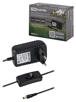 TDM Блок питания 12Вт-12В-IP20  для светодиодных лент и модулей, адаптер, пластик SQ0331-0052