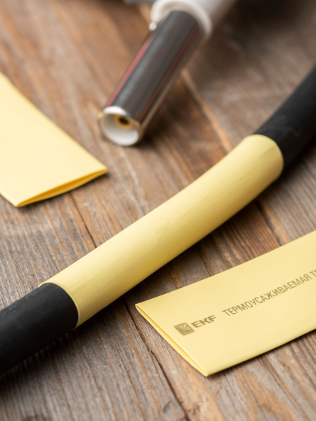 Купить EKF PROxima Термоусаживаемая трубка ТУТ нг 20/10 желтая рулон