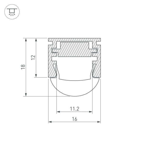 Купить Arlight Профиль PDS-REGULOR-2000 ANOD (Алюминий) 013874