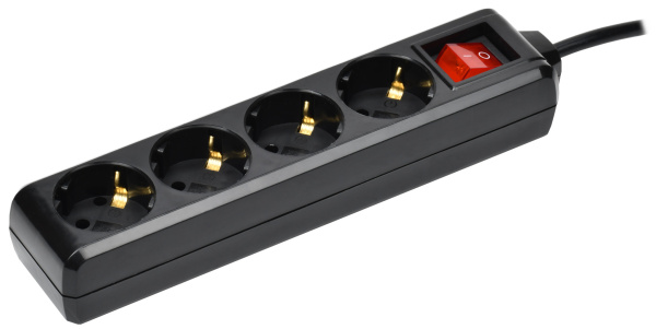 IEK Удлинитель У04К 4 места с/з 5м 3х1мм2 16А 250В чер.