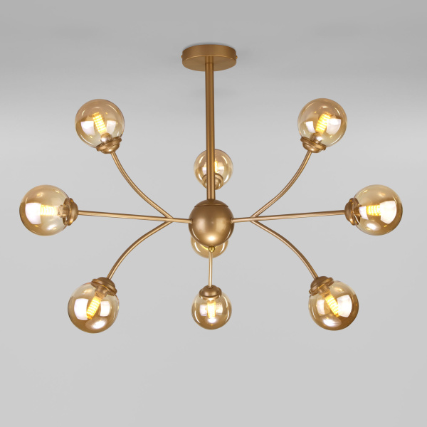 Eurosvet Потолочная люстра со стеклянными плафонами 30179 матовое золото a057440