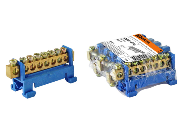 TDM Шина "N" нулевая с изолятором на DIN-рейку 6x9мм стойка мал. 8 групп SQ0801-0012