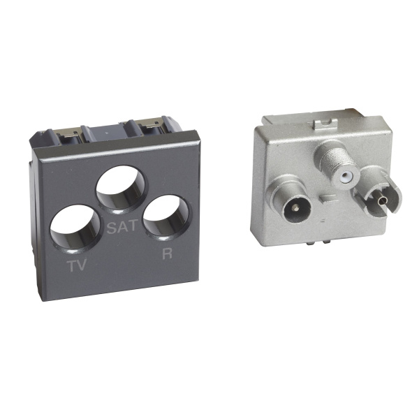 Купить BT Axolute Мех Розетки TV-R-SAT "звезда" , экранир. с лицевыми панелями Белый, Алюминий, Антрацит, 2 мод H4210M2D