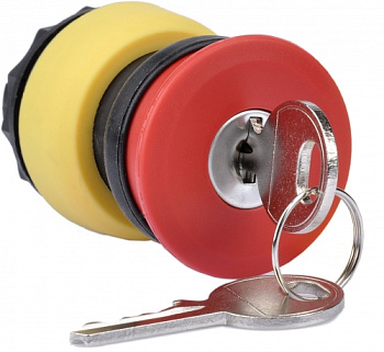 DKC Взрывозащищенная насадка-грибовидная. аварийная кнопка с ключом. Положение фиксирующего паза 270°