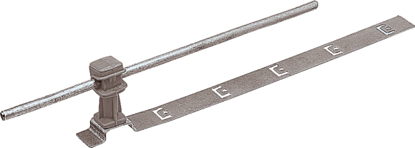 EZETEK Держатель проводника круглого 6-8 мм для черепичной кровли серый, оцинк. 91037