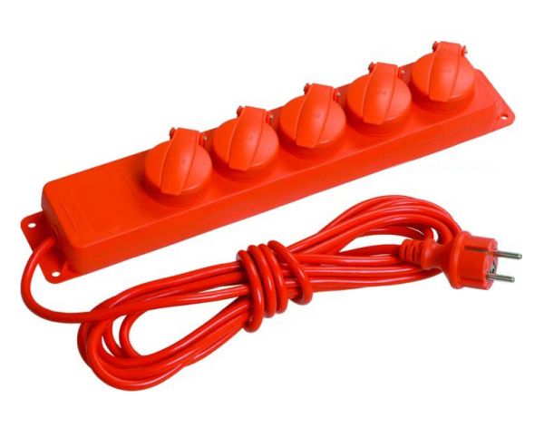 Купить IEK Удлинитель У05В 5 места с защитными крышками IP44 2Р+PE/5метров 3х1мм2 16А/250В