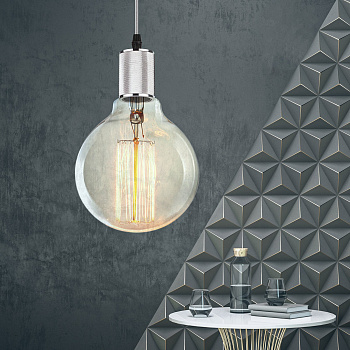 ЭРА PL13 E27 - 5 CH Подсветка Накладной, цоколь Е27, провод 1 м, цвет хром (60/360)