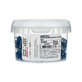 Tech-Krep Саморез ШСММ св. 4,2х16 т.зел. KP RAL 6005 (200 шт) - ведро малое 125496