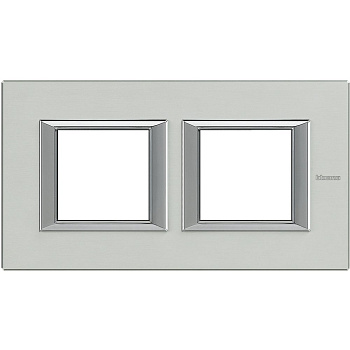 BT Axolute Алюминий Рамка 2+2 мод прямоугольная (надпись горизонтально) HA4802M2HXC